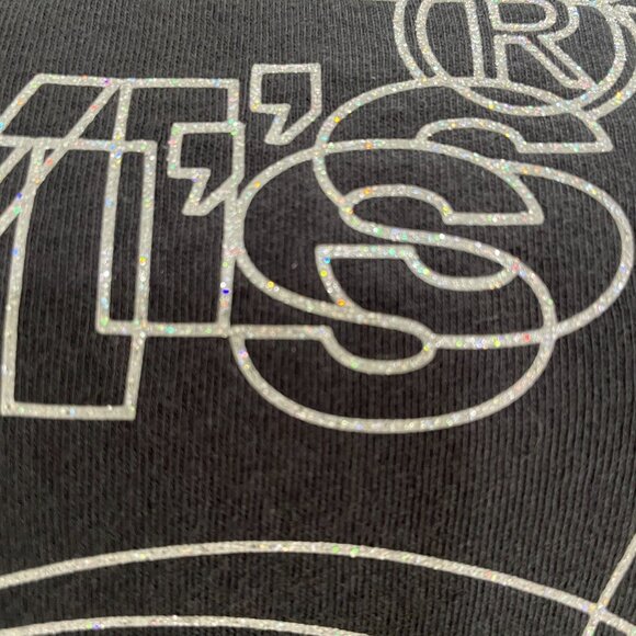 Levis Black Glitter Logo Graphic T Shirt Womens XL Casual Streetwear Y2K Retro - Picture 7 of 7